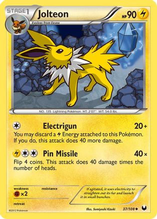 Jolteon (37/108) [Black & White: Dark Explorers] Reverse Holofoil