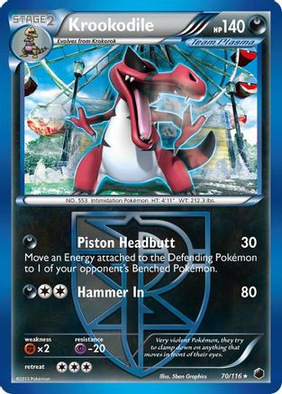 Krookodile (70/116) [Black & White: Plasma Freeze] Reverse Holofoil