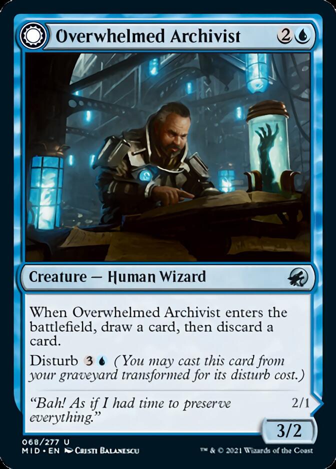 Overwhelmed Archivist // Archive Haunt (068) Foil - Innistrad: Midnight Hunt