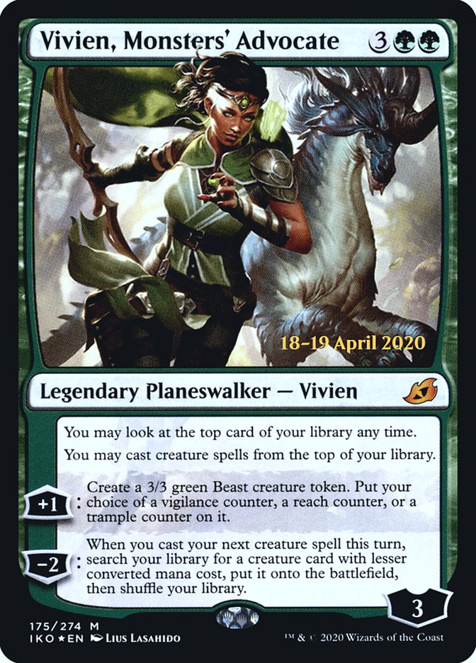 Vivien, Monsters' Advocate [Ikoria: Lair of Behemoths Prerelease Promos] | Silver Goblin