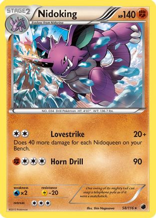 Nidoking (58) Reverse Holofoil - Plasma Freeze