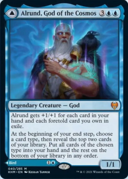 Alrund, God of the Cosmos // Hakka, Whispering Raven (040) Foil - Kaldheim