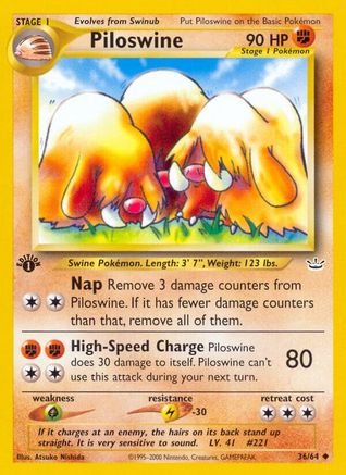 Piloswine (36/64) [Neo Revelation 1st Edition] | Silver Goblin