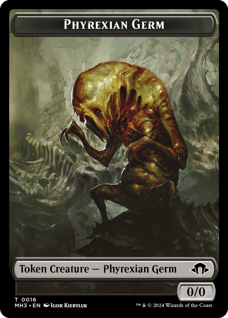 Phyrexian Germ // Emblem - Tamiyo, Seasoned Scholar Double-Sided Token [Modern Horizons 3 Tokens] | Silver Goblin