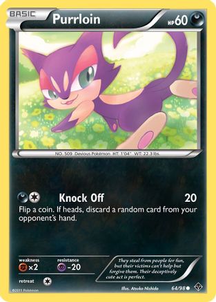 Purrloin (64/98) [Black & White: Emerging Powers] Reverse Holofoil