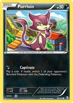 Purrloin (90/149) [Black & White: Boundaries Crossed] Reverse Holofoil