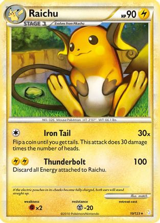Raichu (10/123) [HeartGold & SoulSilver: Base Set] Reverse Holofoil