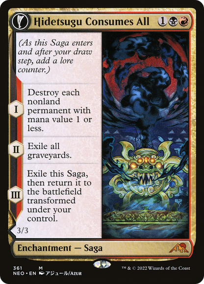 Hidetsugu Consumes All // Vessel of the All-Consuming (Showcase) (361) Foil - Kamigawa: Neon Dynasty