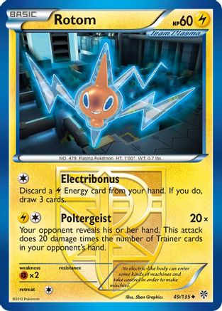 Rotom (49/135) [Black & White: Plasma Storm] Reverse Holofoil