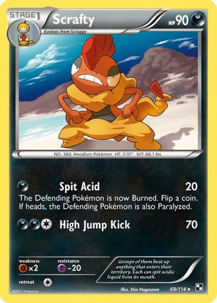 Scrafty (69/114) [Black & White: Base Set] Reverse Holofoil
