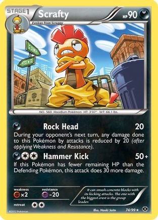 Scrafty (74/99) [Black & White: Next Destinies] Reverse Holofoil