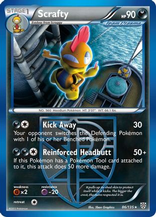 Scrafty (86/135) [Black & White: Plasma Storm] Reverse Holofoil
