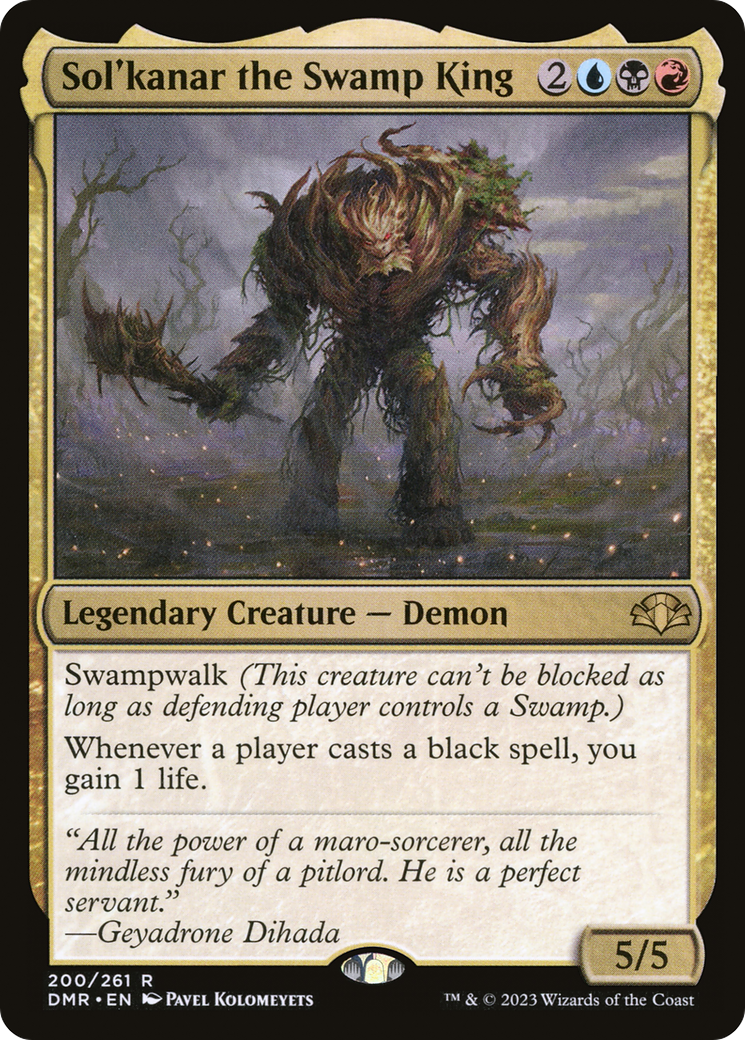 Sol'kanar the Swamp King [Dominaria Remastered] Foil