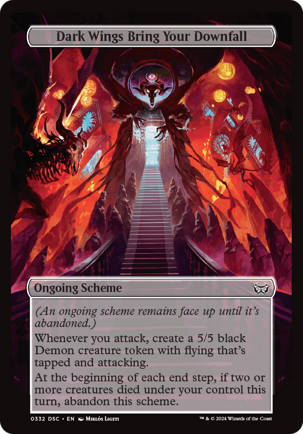 Dark Wings Bring Your Downfall (Full Art) [Duskmourn: House of Horror Commander] | Silver Goblin