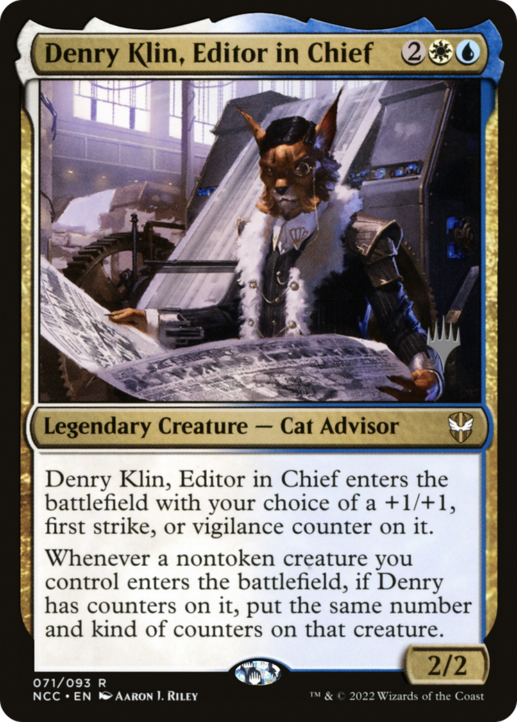 Denry Klin, Editor in Chief (Promo Pack) [Streets of New Capenna Commander Promos] | Silver Goblin