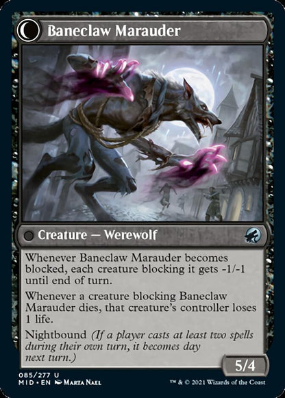 Baneblade Scoundrel // Baneclaw Marauder (085) Foil - Innistrad: Midnight Hunt