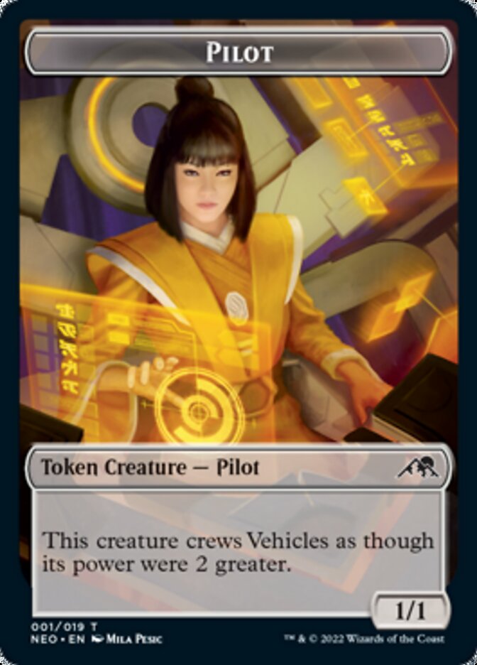 Myr // Pilot Double-Sided Token [Kamigawa: Neon Dynasty Commander Tokens] | Silver Goblin