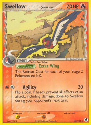 Swellow (Delta Species) (40) Reverse Holofoil - Dragon Frontiers