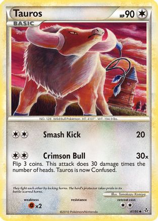 Tauros (41/95) [HeartGold & SoulSilver: Unleashed] Reverse Holofoil