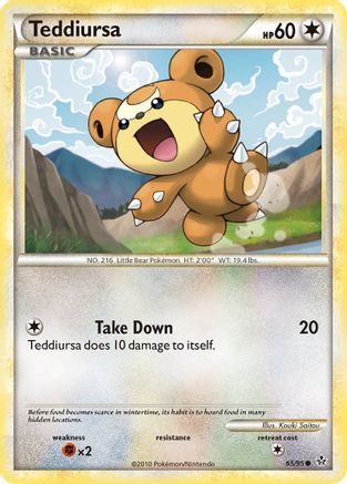 Teddiursa (65/95) [HeartGold & SoulSilver: Unleashed] Reverse Holofoil