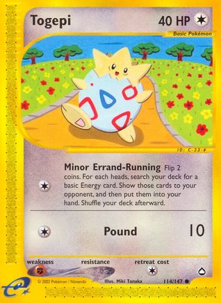 Togepi (114/147) [Aquapolis] Reverse Holofoil