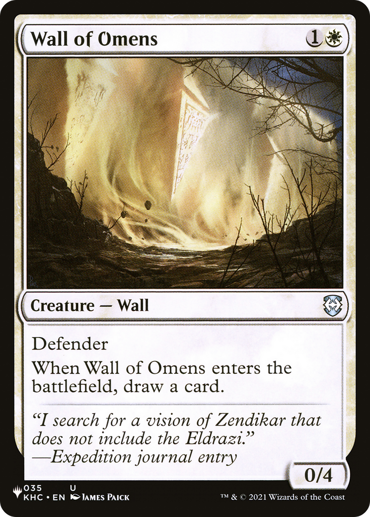 Wall of Omens (KHC) [The List] | Silver Goblin