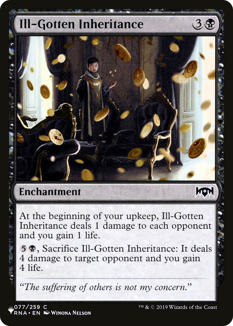 Ill-Gotten Inheritance (RNA-77) - The List