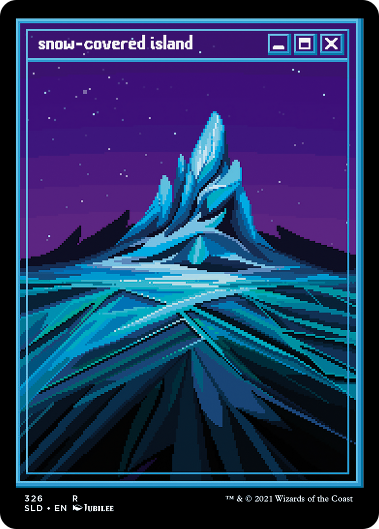 Snow-Covered Island (PixelSnowLands.jpg) (326) Foil - Secret Lair Drop
