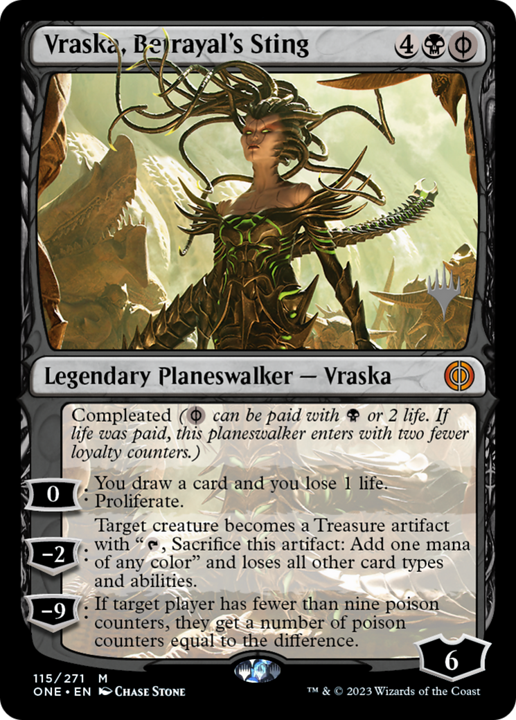Vraska, Betrayal's Sting (Promo Pack) [Phyrexia: All Will Be One Promos] Foil