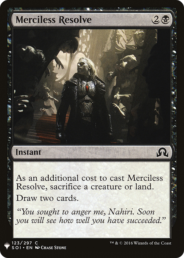 Merciless Resolve (SOI-123) - The List