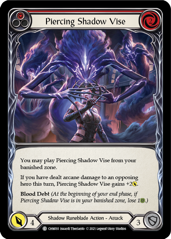 Piercing Shadow Vise (Red) [CHN010] (Monarch Chane Blitz Deck) | Silver Goblin