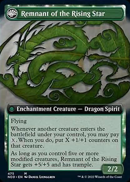 Jugan Defends the Temple // Remnant of the Rising Star (Extended Art) (475) - Kamigawa: Neon Dynasty