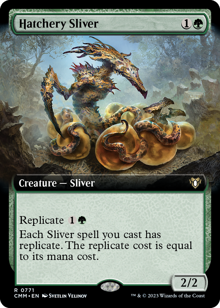 Hatchery Sliver (Extended Art) [Commander Masters] | Silver Goblin