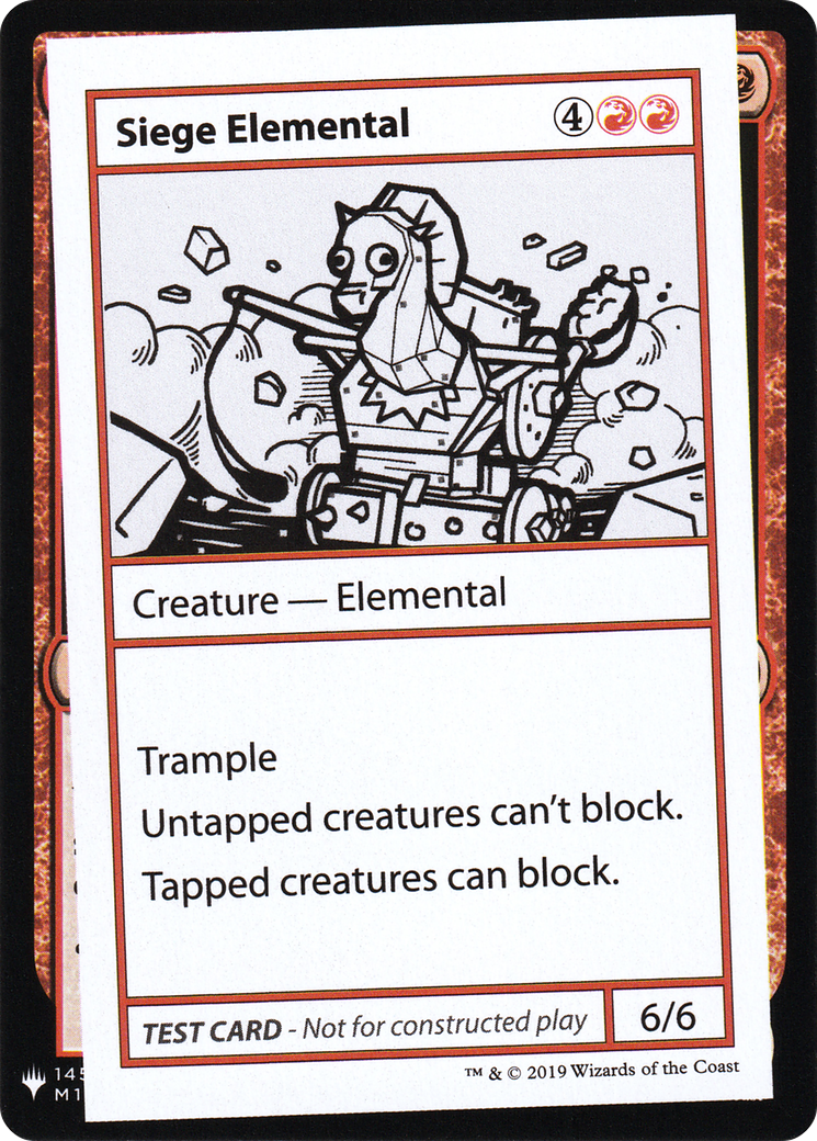 Siege Elemental - Mystery Booster Playtest Cards 2019