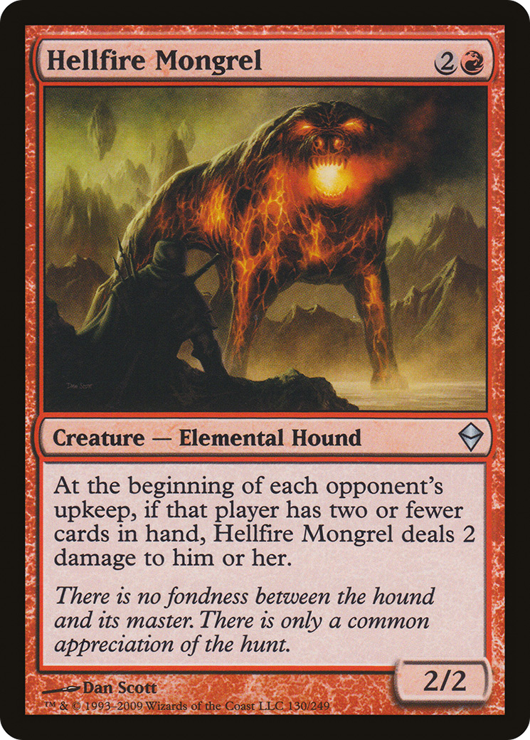 Hellfire Mongrel (130) Foil - Zendikar