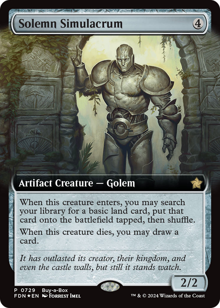 Solemn Simulacrum (Extended Art) (Buy-A-Box) [Foundations Promos] | Silver Goblin