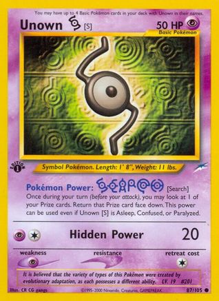Unown [S] (87) Unlimited - Neo Destiny