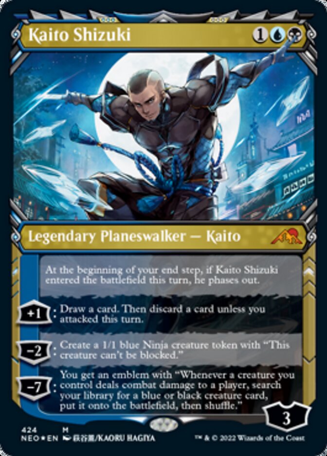 Kaito Shizuki (Showcase) (Foil Etched) [Kamigawa: Neon Dynasty] | Silver Goblin