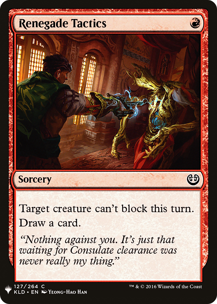 Renegade Tactics (KLD-127) - The List