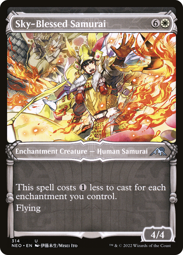Sky-Blessed Samurai (Showcase) (314) Foil - Kamigawa: Neon Dynasty