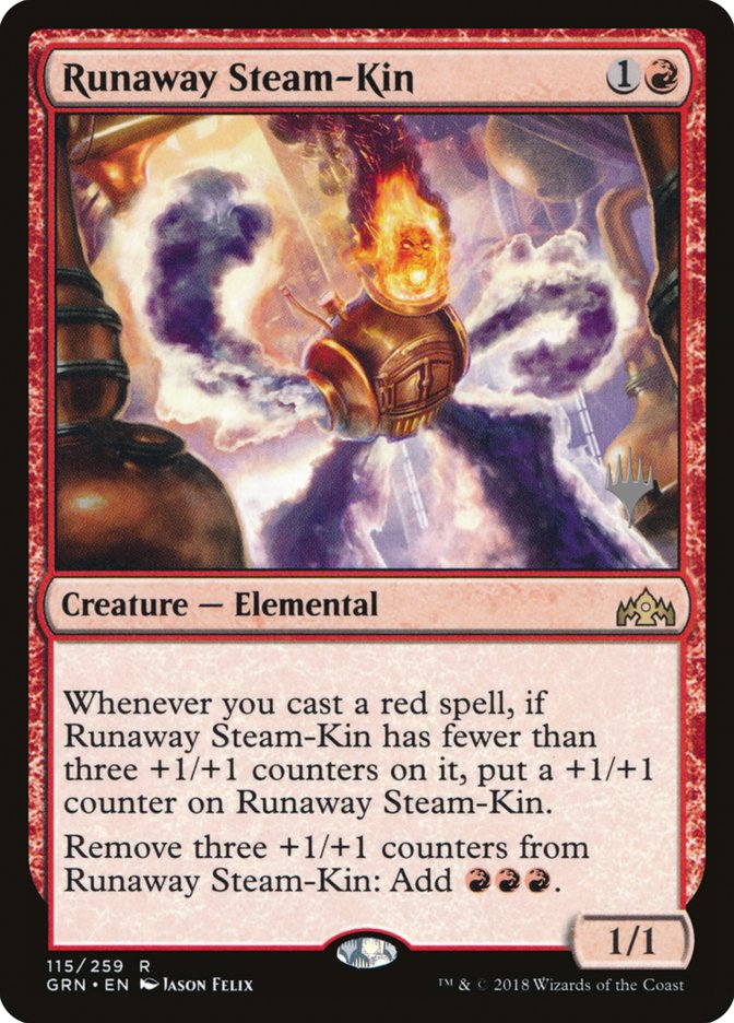 Runaway Steam-Kin (Promo Pack) [Guilds of Ravnica Promos] | Silver Goblin