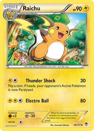 Raichu (28/111) [XY: Furious Fists] Reverse Holofoil