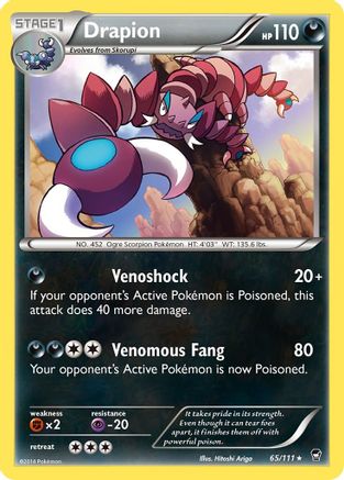 Drapion (65/111) [XY: Furious Fists] Reverse Holofoil
