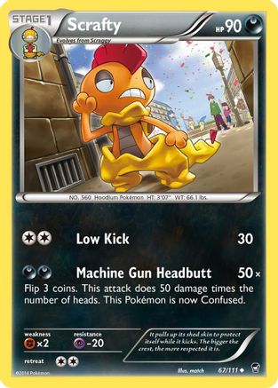Scrafty (67/111) [XY: Furious Fists] Reverse Holofoil