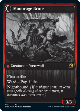Brutal Cathar // Moonrage Brute (007) Foil - Innistrad: Double Feature