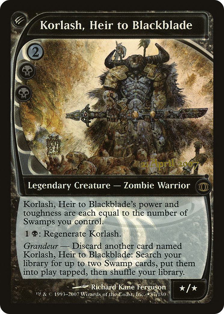 Korlash, Heir to Blackblade (87★) Foil - Future Sight Promos