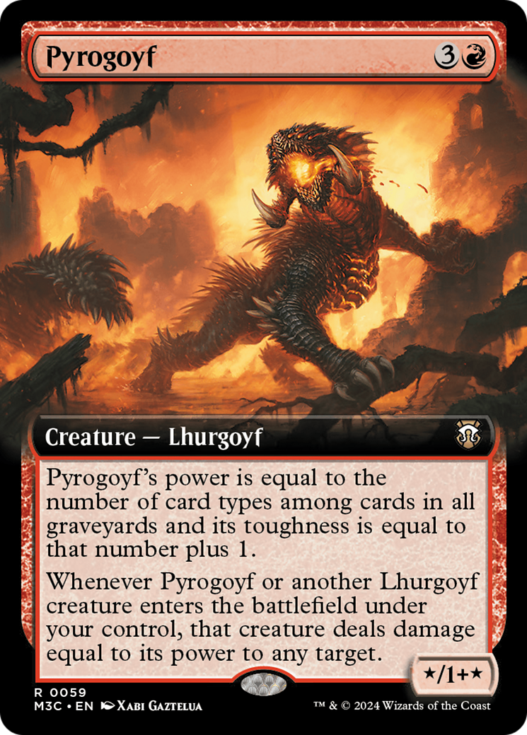 Pyrogoyf (Extended Art) (Ripple Foil) [Modern Horizons 3 Commander] | Silver Goblin