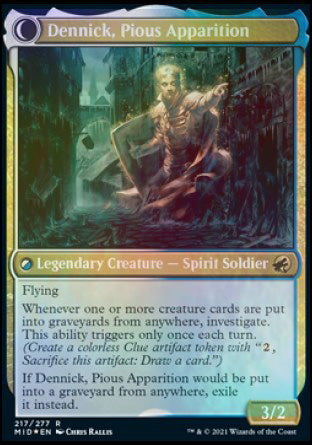 Dennick, Pious Apprentice // Dennick, Pious Apparition (217s) Foil - Innistrad: Midnight Hunt Promos