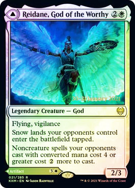 Reidane, God of the Worthy // Valkmira, Protector's Shield [Kaldheim Prerelease Promos] | Silver Goblin