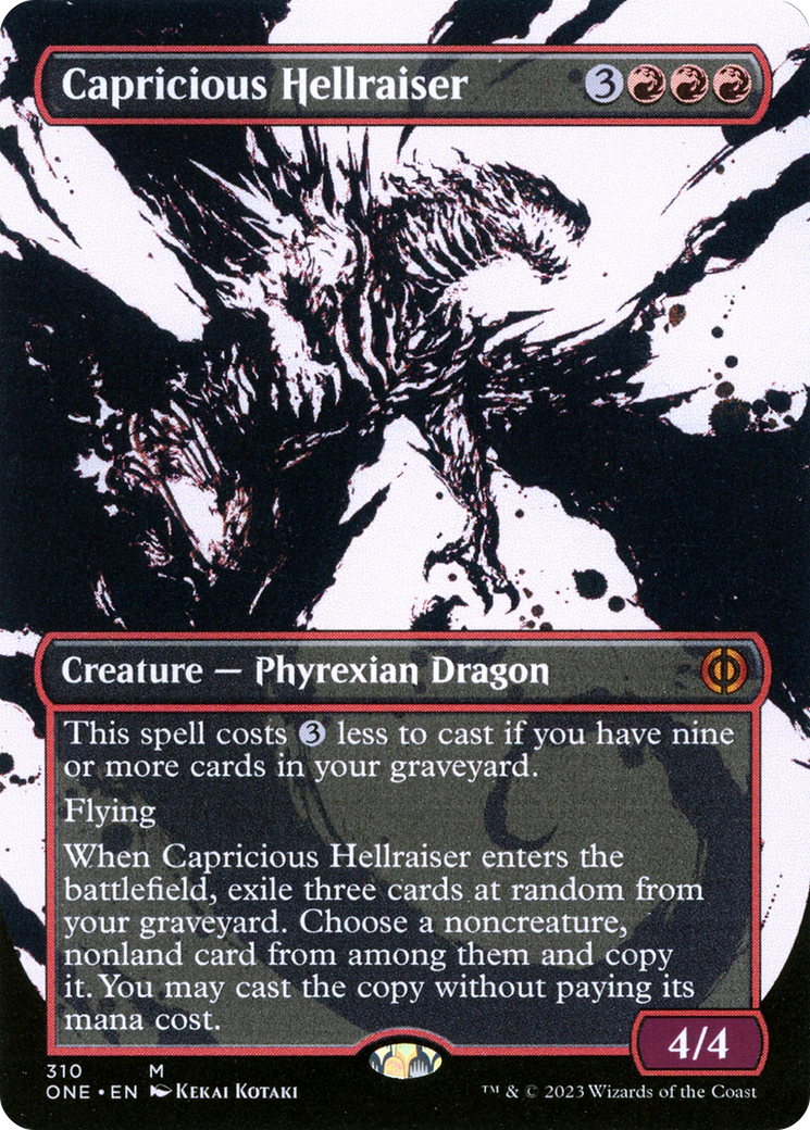 Capricious Hellraiser (Borderless Ichor) [Phyrexia: All Will Be One] Foil